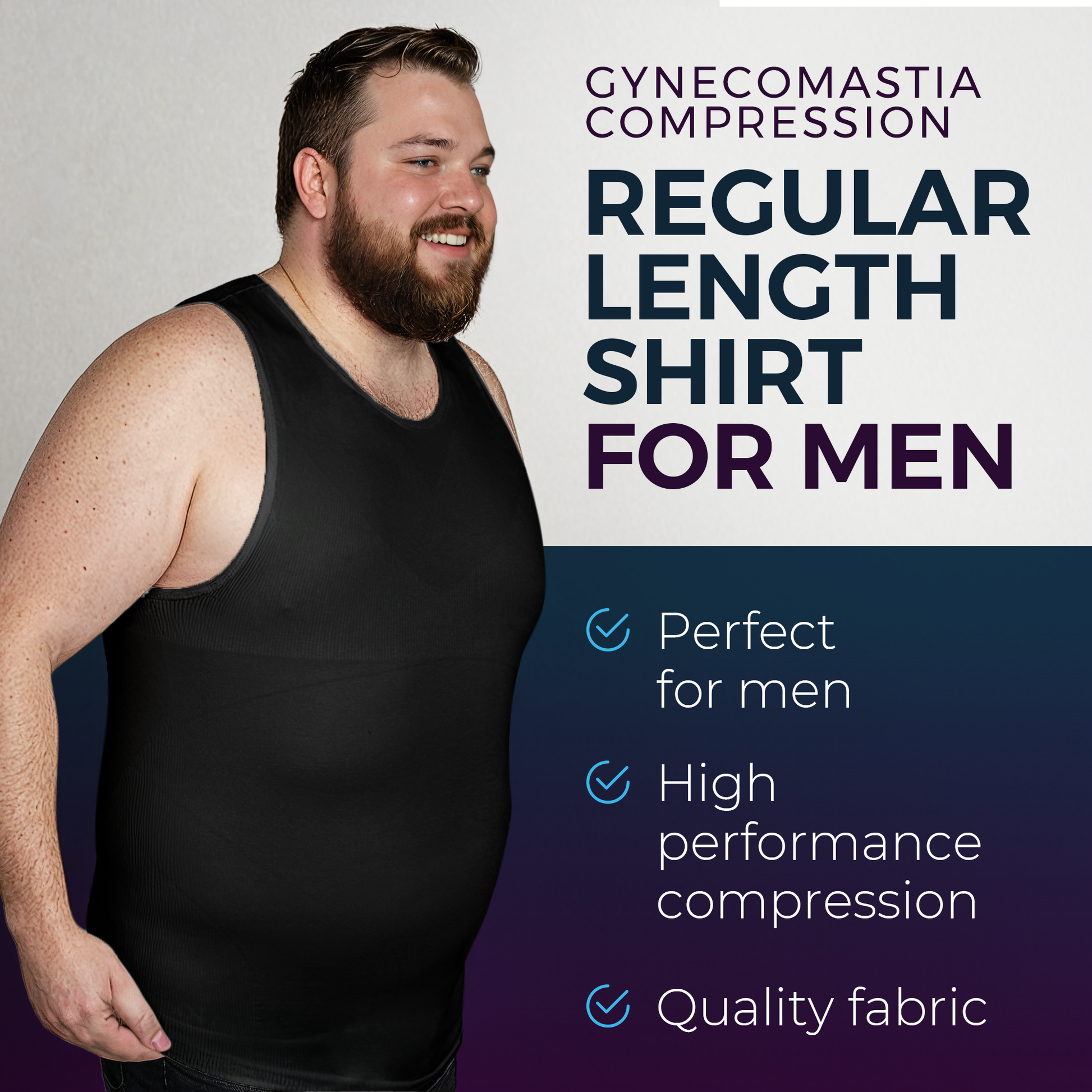 Compression Shirt Tank Top | Regular Length Black - QORELOGIQ